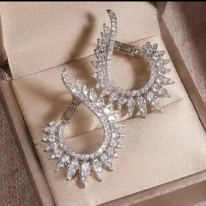 Elegant Silver Crystal Earrings